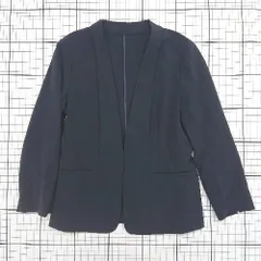 ◇ Θ ザ・スーツカンパニー シンプル系 長袖 9分袖Vカラージャケット サイズ38 ネイビー系 レディース E  【1508060017901】