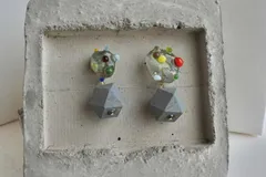 シーグラスとウッドビーズのイヤリングorピアス No.06