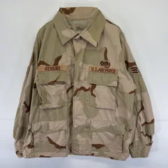古着 90's/90年代 ミリタリージャケット コンバットジャケット デザートカモ ワッペン 米軍実物 LARGE SHORT  ベージュ メンズ