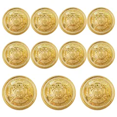 【新着商品】洋服用 コート用ボタン スーツボタン スカジュアルボタン ブレザーボタン 袖口ボタン アンティークメタルボタン 軽量 11個セット ボタンセット ブレザー用 修理交換 ボタン (A) サムコス