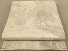 平和屋着物◎六通柄袋帯　枝松文　銀糸　正絹　逸品　AAAZ5731dt