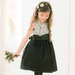 【身頃レース・ブラック】プチプラキッズドレス TAK キッズ キャサリンコテージ