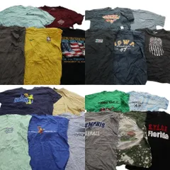 古着卸 まとめ売り カラーmix プリント 半袖Tシャツ 20枚セット (メンズ XL ) ナイキ タイダイ柄 カレッジ風 星条旗 中古 古着 MY4624