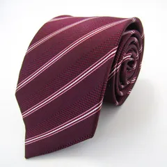 パーフェクトスーツファクトリー ブランド ネクタイ ストライプ柄 格子柄 シルク 未使用タグ付 PO メンズ ピンク P.S.FA