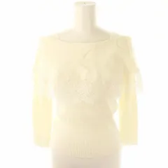 ミッシュマッシュ MISCH MASCH レースケープニット セーター 七分袖 八分袖 リブ F オフホワイト /ES ■OS