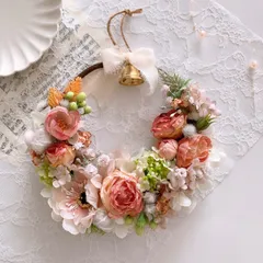 【24時間以内発送】毎年飾れる！ピンクのお花たっぷりのクリスマスリース