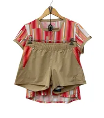 YONEX ヨネックス バドミントンウェア ゲームシャツ 上下セット クリスタルレッド サイズL レディース 中古 D4