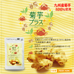 菊芋プラス 42粒（7日間分）菊芋、サラシア、水溶性キトサンを配合！