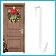 【迅速発送】【LEISURE CLUB】ドアフック クリスマスリースドア吊り クリスマスの装飾フック ドア掛け ドアハンガー 扉 ドア用 花輪フック 取り付け簡単 金属フック フック ハンガーホルダー 玄関 小物 飾り (ホワイト 31CM)