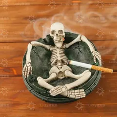 スカル　ヘッド　インテリア　オブジェ　灰皿 スカル ヘッド インテリア オブジェ 骸骨 しゃれこうべ 頭蓋骨