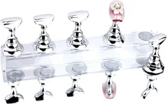 NASSIA ネイルスタンド チップスタンド 台座 練習 ネイル用品 ネイルチップ 5本セット(シルバー)