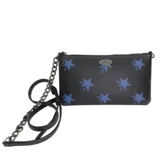 コーチ COACH クロスボディ ショルダーバッグ スター キャノン クイン 星柄 ブラック ブルー E050200339 0526