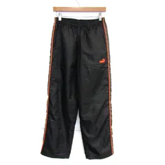 プーマ パンツ ボトムス 裏起毛 スポーツウエア キッズ 男の子用 160サイズ 黒×オレンジ PUMA 【中古】