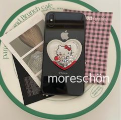 全機種対応 ハート型 キティ グリッター グリップトック ❤︎ ぷっくり プニプニ 星型 ホログラム hellokitty ハローキティ キティちゃん キラキラ ラメ スマホグリップ バンカーリング スマホリング スマートフォン サンリオ 日本未入荷 韓国限定
