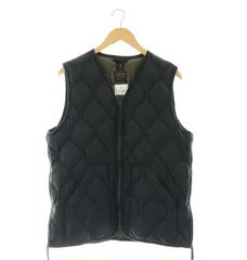 タイオン TAION V NECK ZIP VEST ミリタリー VネックWジップ ダウンベスト L 黒 ブラック /KO ■OS