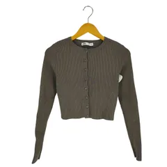 ザラ ZARA Cropped Ribbed Cardigan クロップド リブニットカーディガン レディース import：M 
