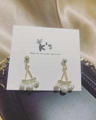 【K‘s store 2021】ピアス　925 パール　三角形　No.046