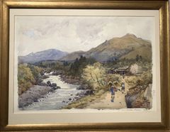 【水彩画】ロバート・W・アラン　「日光の近郊」