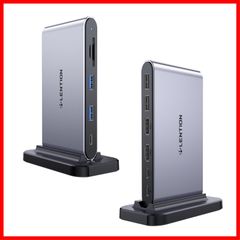 【在庫処分】10in1 出力 CB-D62 4K 2画面 HDMI 2つ トリプルディスプレイ ドッキングステーション USB3.0 Micro C SD/SD カードリーダー 100W USB PD対応 タイプc 縦置き ハブ Type C LENTION 