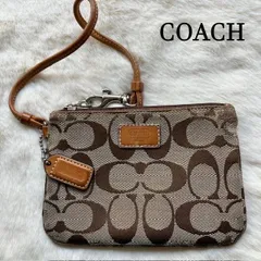 コーチ　COACH　シグネチャー　キャンバスレザー　リストレットアクセサリーポーチ　小物入れ　財布