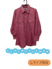 ELYCATTLEMAN　長袖シャツ　ピンク　擦り傷　汚れあり　薄手　春秋　使用感あり　U-470