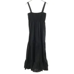 ZARA ザラ ストレッチディテール入りフルイドミディ丈 キャミワンピース M ブラック レディース 古着