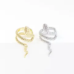 選べる2色！大胆で彫刻的 ヘビモチーフ イヤーカフ【emec02】