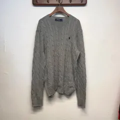 ポロ Ralph Lauren(ラルフローレン) グレー ケーブル ニット セーター