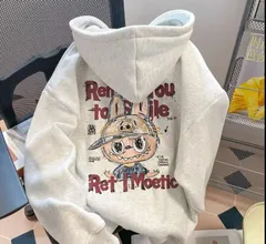 秋冬 Labubuパーカー 1カートゥーンプリント ストリート系 ゆったり フード付き トレーナー 男女兼用 学生 カップル お揃いコーデ