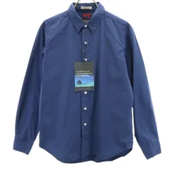 未使用 BRU NA BOINNE ブルーナボイン 長袖 コットンシャツ OO ネイビー メンズ 古着