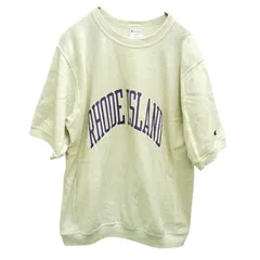 X09157 半袖スウェットトレーナー チャンピオン リバースウィーブ 男性用 C8-V014 RN26094 ライトグレー Lサイズ ロードアイランド RHODE ISLANDのむらさきのロゴ文字入り
