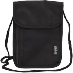 UNiELEMENT パスポートケース 首下げ セキュリティポーチ スキミング防止 海外旅行(黒)