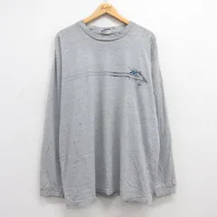 XL/古着 リーボック 長袖 ビンテージ Tシャツ メンズ 00s 大きいサイズ コットン クルーネック グレー 霜降り 25jul22 中古