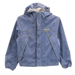 Columbia コロンビア ドット柄 ジャケット XXS ブルー アウトドア OMNI-TECH キッズ 古着