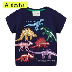 送料無料 Aタイプ 半袖Tシャツ 発色加工 蛍光加工 カジュアル 恐竜柄 宇宙柄 プリントT キッズ服 男の子 韓国子供服 80cm 90cm 100cm 110cm 120cm 130cm