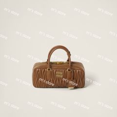 【GARAGE古着屋さん】miumiu ミュウミュウ バッグ レザー キャメル系 ◇直営店◇【MiuMiu】レザー ボー バッグ (MiuMiu/ハンドバッグ