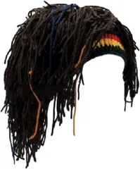 SOWSOW(ソウソウ) ニット帽 ドレッド ヘアー ラスタカラー レゲエ ジャマイカ( ブラウン,  フリーサイズ)