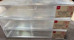 新品未開封★即納★ダイソー　重なる透明収納ケース3個セット