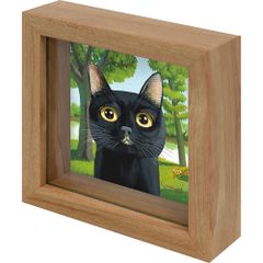 絵画 糸井忠晴 ミニミニボックスフレーム「水辺」 かわいい 猫の絵 アートフレーム 額入り 小さい絵 キャット 壁掛け 卓上 インテリア プレゼント ギフト Cat リビング 玄関 子ども部屋 贈り物 Sサイズ