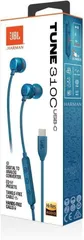 JBL TUNE310C USB Type-C 接続 イヤホン 96kHz/24bit DAC内蔵/通話可能マイク付き3ボタンリモコン/フラットケーブル/3種のプリセットイコライザー搭載/ハイレゾ/9mm径ダイナミックドライバー/ブルー/JBLT310CBLU