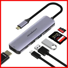 USB C ハブ 6-in-1アダプタ hdmi type-c ドッキングステーション PD 100W 急速充電ポート 4K@30HZ USB3.0 高速データ転送 SD/TFカード マルチディスプレイ Macbook proなど対応 量 (グレー)