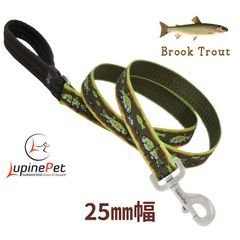 LUPINE25mm幅120cmパッド付きリード　おさかな柄Brook Trout アメリカ製　中型犬用大型犬用