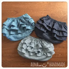 期間限定SALEまんまるフリルブルマ　デニムカラー