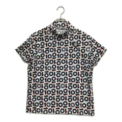 coco 中古 アンパスィ and per se レディース 半袖シャツ M 紺系×白 ネイビー×ホワイト モックネック 総柄 中古 レディース セントアンドリュース StANDREWS 半袖