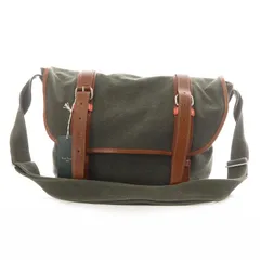 ポールスミス PAUL SMITH ショルダーバッグ メッセンジャーバッグ ボストンバッグ キャンバス レザー 皮革 マグネット開閉式 ダークグリーン Dグリーン 茶 ブラウン カーキ モスグリーン PSR042 /MP ■GY18