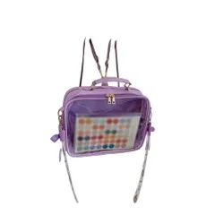 ☆ パープル ☆ 痛バッグ ショルダーバッグ 3way 大容量 おしゃれ 痛バッグ ショルダーバッグ リュック ビニールバッグ 3WAY かばん 鞄 カバン ハンドバッグ かわいい 可愛い クリアバッグ 透明バッグ カジュアル おしゃれ 大容量 見せバッグ