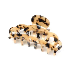 新品 QinGoo 中くらい べっ甲 ヘアクリップ 髪留め クリップ バンスクリップ しっかりとまる ヘアアクセサリー 可愛い 大人 韓国 レディース 1本(9.2cm*5cmTortoise)