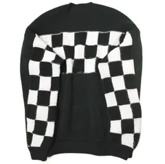 Danke Schon ダンケシェーン RV CREWNECK KNIT CHECKER オーバーサイズチェッカークルーネックニット Free ブラック セーター サンプル品 トップス g20775