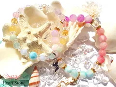 夢を叶えるマーメイド人魚✨ラリマータイプ パワーストーンブレスレット 夏や海に✨