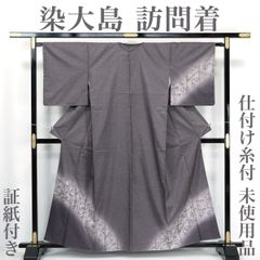 夏着物『紋紗』小紋□しっとり筋ぼかし□花唐草□濃グレー◇正絹◇KA4 